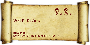 Volf Klára névjegykártya